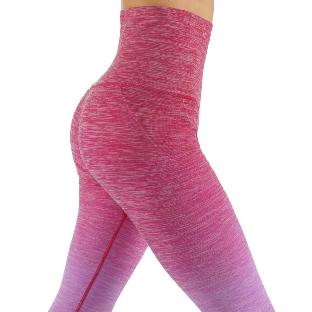NWT Seamless High Waist Yoga Dry-Fit Ombre compression Capri Leggings - Picture 3 of 7